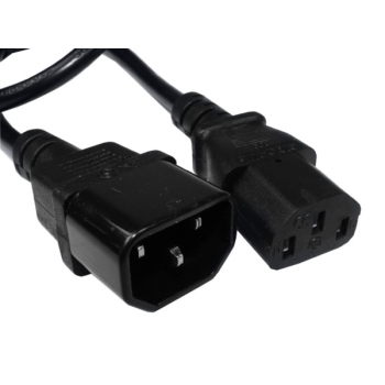 Kabel zasilający C14 - C13  0,5m czarny