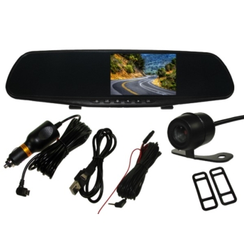 Car DVR 4,3" w lusterku 720p  + kamera cofania