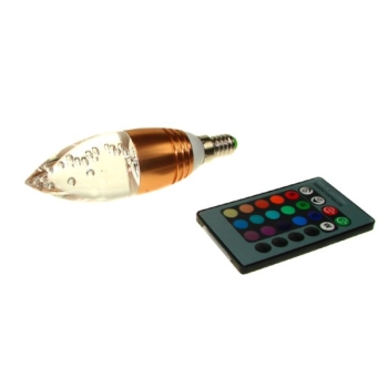 Żarówka LED Offa  E14 3W  RGB z pilotem miedziana-