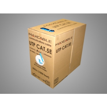 Przewód UTP5 drut CCA niebieski 305m MAXCABLE