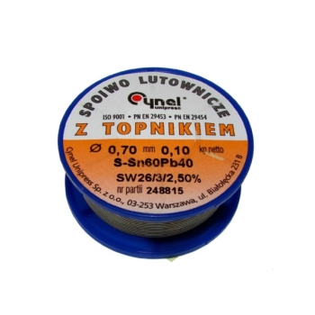 Cyna 0,70/100g Sn60Pb40 z topnikiem Cynel