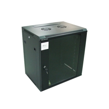 Szafa 19" wisząca ZETA 12U 600x450 RAL9004 szkło