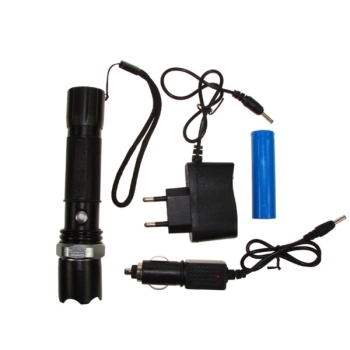 Latarka ręczna 1 dioda 3W zoom 240lm + ładowarka