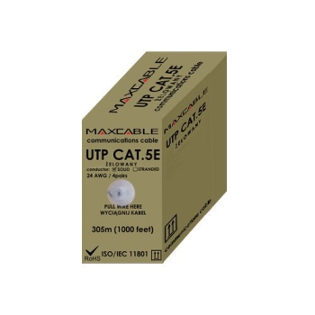 Przewód UTP5E drut Cu  +żel 305m  MAXCABLE II