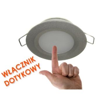 Oprawa ledowa Yoop  2W  WW srebrna z wyłącznikiem