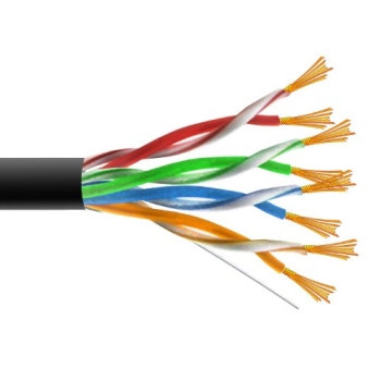 Przewód UTP5E linka Cu 100m  czarny  MAXCABLE