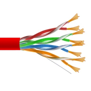 Przewód UTP5E linka Cu 100m  czerwony  MAXCABLE