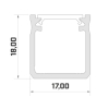 Profil LED nawierzchniowy 18mm anodowany 1m