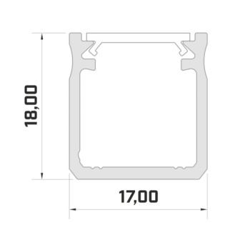 Profil LED nawierzchniowy 18mm anodowany 1m