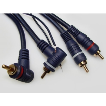 Kabel 2*RCA 5m  z żyłą sterującą kątowo - prosty