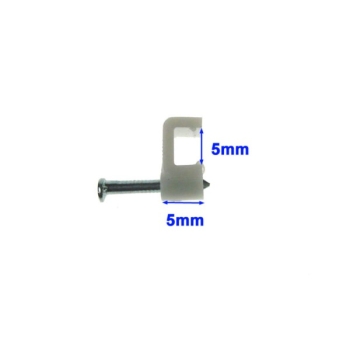 Uchwyt kabla płaski  5mm  KNC-5 biały