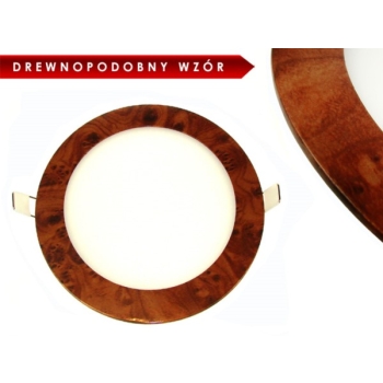 Panel led okragły Round 12W 230V drewnopodobny A D
