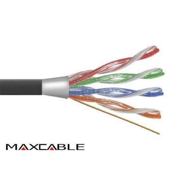 Przewód FTP5E drut Cu +żel 305m  MAXCABLE  HQ