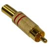 Wtyk RCA 6mm złoty metal czerwony