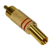 Wtyk RCA 6mm złoty metal czerwony