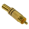 Wtyk RCA 6mm złoty metal czarny