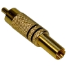 Wtyk RCA 6mm złoty metal czarny