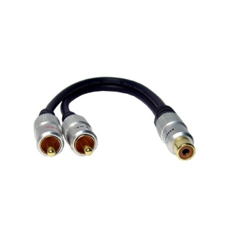 Adapter gn.RCA/2*wt.RCA przewód digit długość 24cm