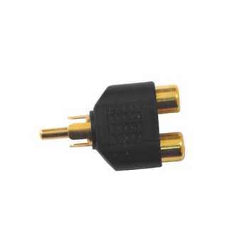 Rozgałęźnik RCA plastik złocony wt./2gn.