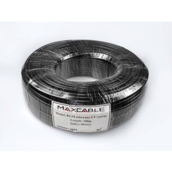 Przewód RG59 100m żelowany UV czarny MAXCABLE