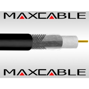 Przewód RG6U 1,02CCs żelowany czarny 305m MAXCABLE