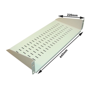 Półka stała 19" 2U głebokość 220mm V RAL7035