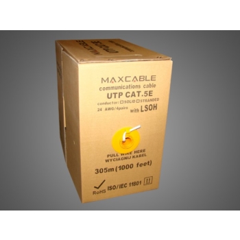 Przewód UTP5E drut Cu LSOH ISO/IEC 305m MAXCABLE