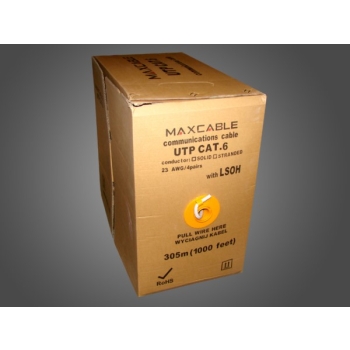 Przewód UTP6 drut Cu  LSOH 305m  MAXCABLE