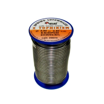 Cyna 2,50/ 500g Sn60Pb40 z topnikiem Cynel