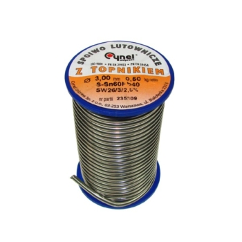Cyna 3,00/ 500g Sn60Pb40 z topnikiem Cynel