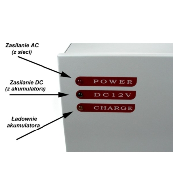 Zasilacz CCTV back up z kontrolą skrzynka  12V/5A