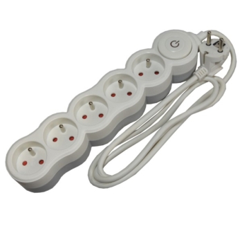 Przedłużacz 5 gniazd+wyłącznik 1,5m