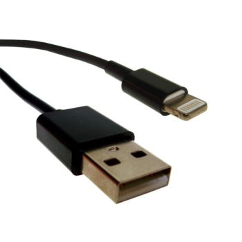 Kabel USB wtyk A- lightning 1,0m czarny
