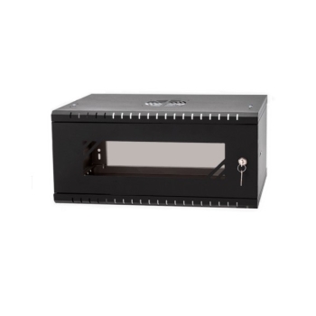 Szafa rack 19"  4U wisząca 450mm RAL9004 drzwi szk