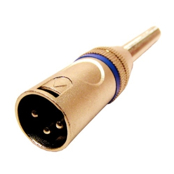Wtyk XLR 3p z odgiętką niebieski