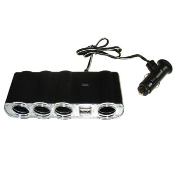 Rozgałęźnik zapalniczki 1/4gn.AV na kablu+ 2xUSB