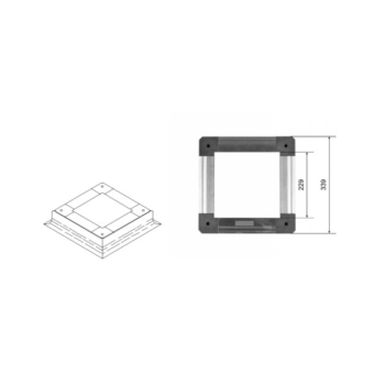 Puszka UDH–Q2 w beton do floorboxa 228mm + mocowan