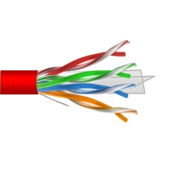 Przewód UTP6 drut Cu  305m  MAXCABLE czerwony