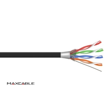 Przewód FTP6 drut Cu UV czarny 305m MAXCABLE