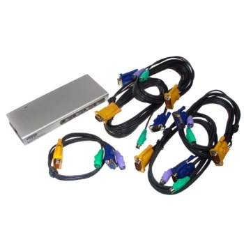 Przełącznik KVM 4/1 z kablami-