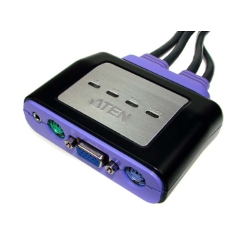 Przełącznik KVM 4/1 PS/2 +audio z kablami mini-