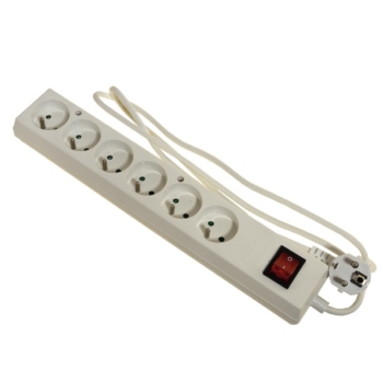 Przedłużacz 6 gniazd+wyłącznik 1,5m