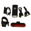 Lampa rowerowa LED z akumulatorem zestaw przód + t