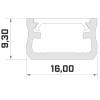 Profil LED nawierzchniowy 9mm anodowany 1mb