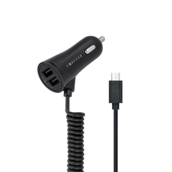 Ładowarka samochodowa micro USB + 2gn. USB 3,4A