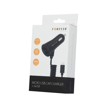 Ładowarka samochodowa micro USB + 2gn. USB 3,4A