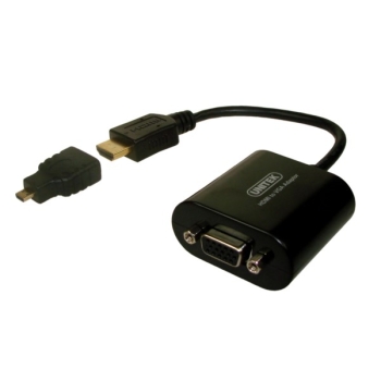 Konwerter microHDMI wtyk na VGA gniazdo na kablu