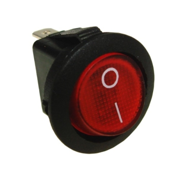 Przełącznik podświetlany okrągły czerwony 250V/6A