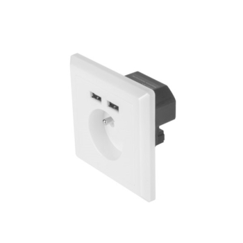 Gniazdo zasilające 230V podtynkowe + 2xUSB 5V 2,1A