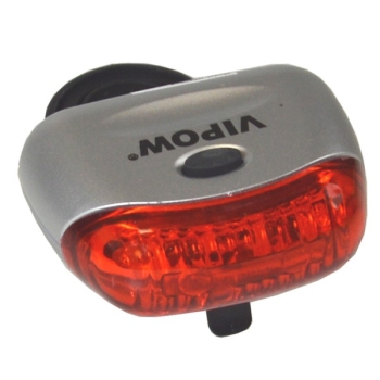 Lampa rowerowa LED tył 5 diod srebrna